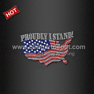 Proudly I Stand Iron ons Rhinestone Transfer for Independence Day Proudly I Stand Iron ons Rhinestone Transfer for Independence Day
